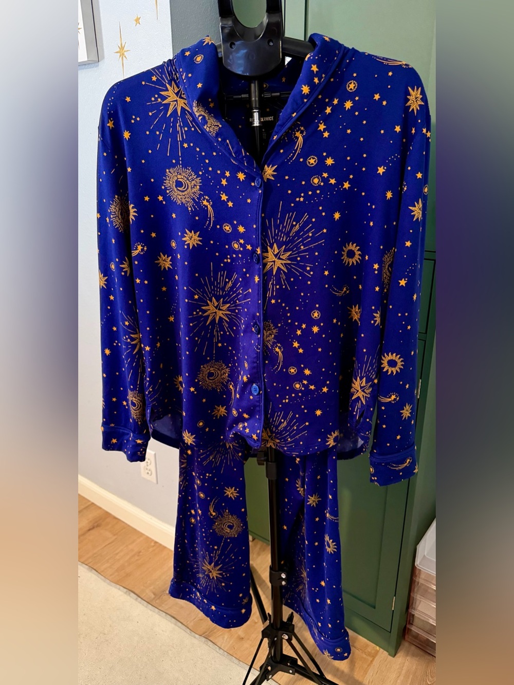 Celestial Star Print Pajama Pant Set - Size L